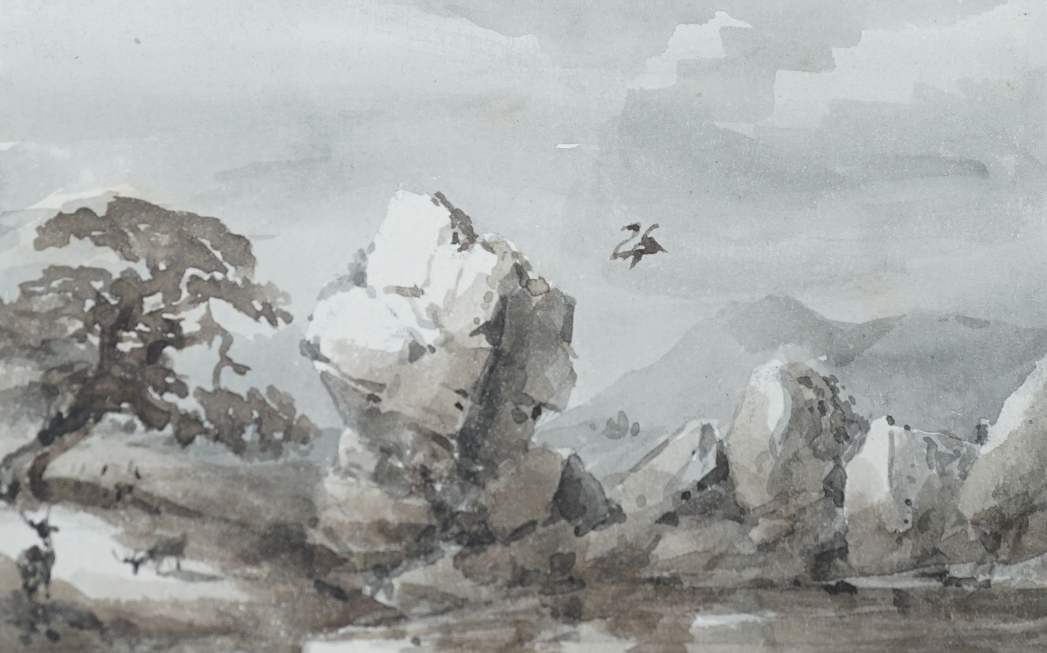 George Richard Vawser Snr. (1815-1888) - an album of 23 watercolour drawings, mainly monochrome landscapes, one signed and dated, 1830, largest 10 x 15cms.